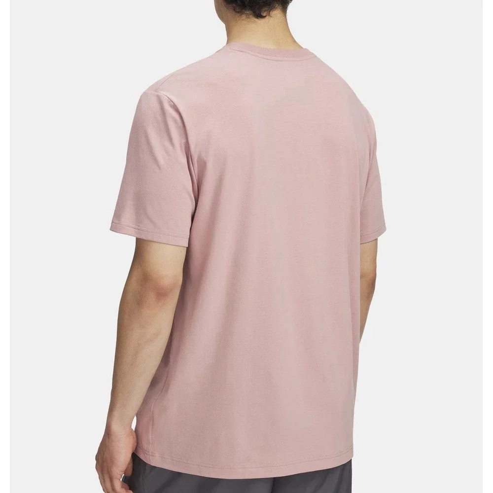 NEW Under Armour Men's Icon Embroidered Logo Tee Loose Fit Prime Pink Large